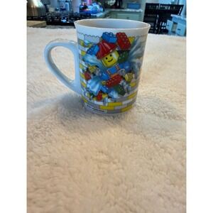 Vintage 2006 LEGO Minifigure Construction Worker Ceramic Coffee Mug White Cup